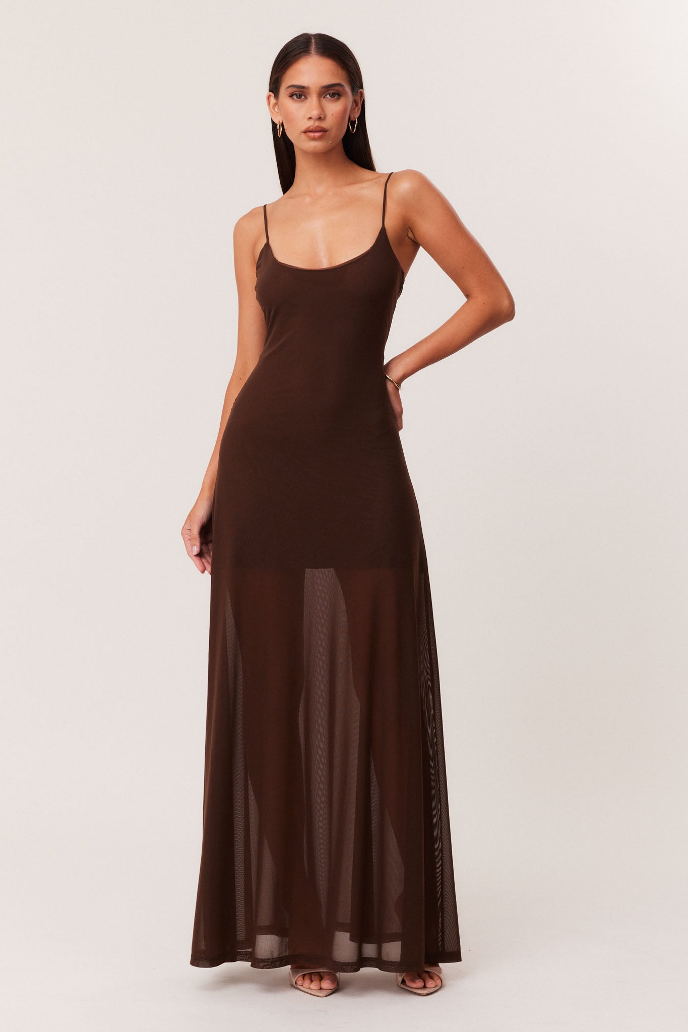 ALESSANDRA MAXI DRESS CHOCOLATE / 3XL