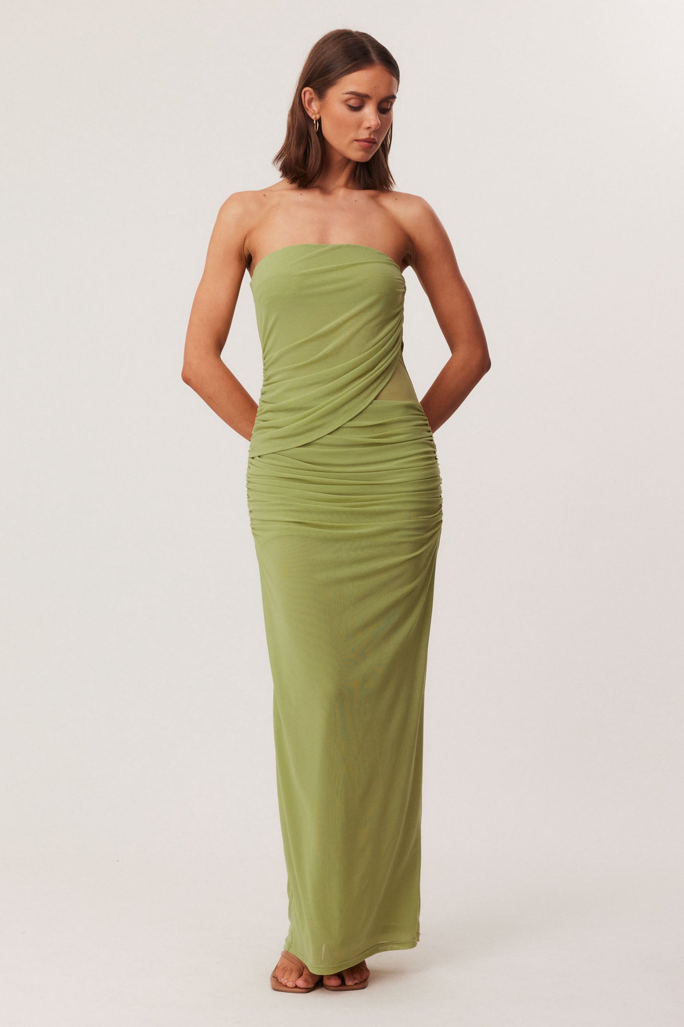 maxi dress no waist Moss Alessandra Off Shoulder Maxi Dress