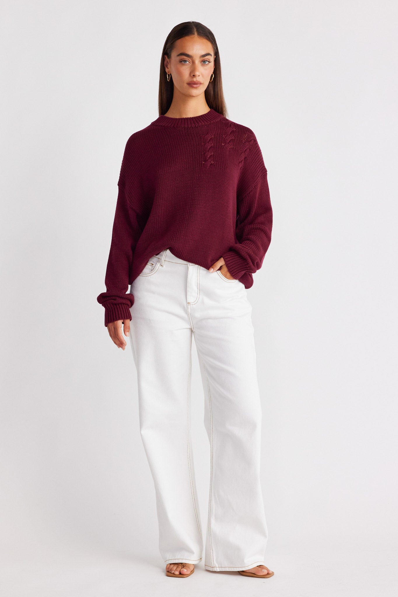 ELM CREW KNIT CABERNET 1