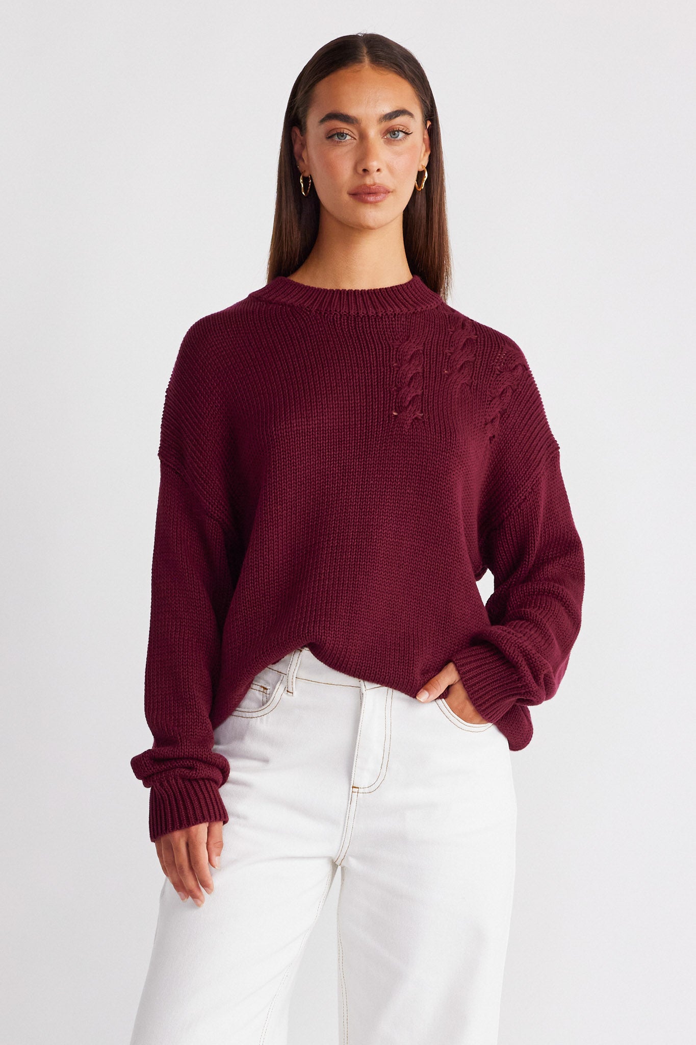ELM CREW KNIT CABERNET 2