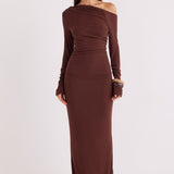 REYNA MAXI DRESS CHOCOLATE 1