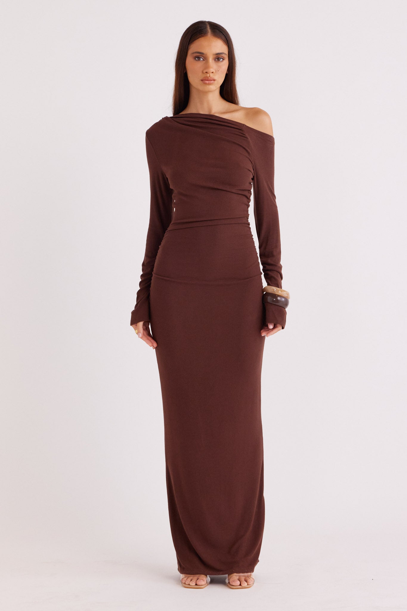 REYNA MAXI DRESS CHOCOLATE 1