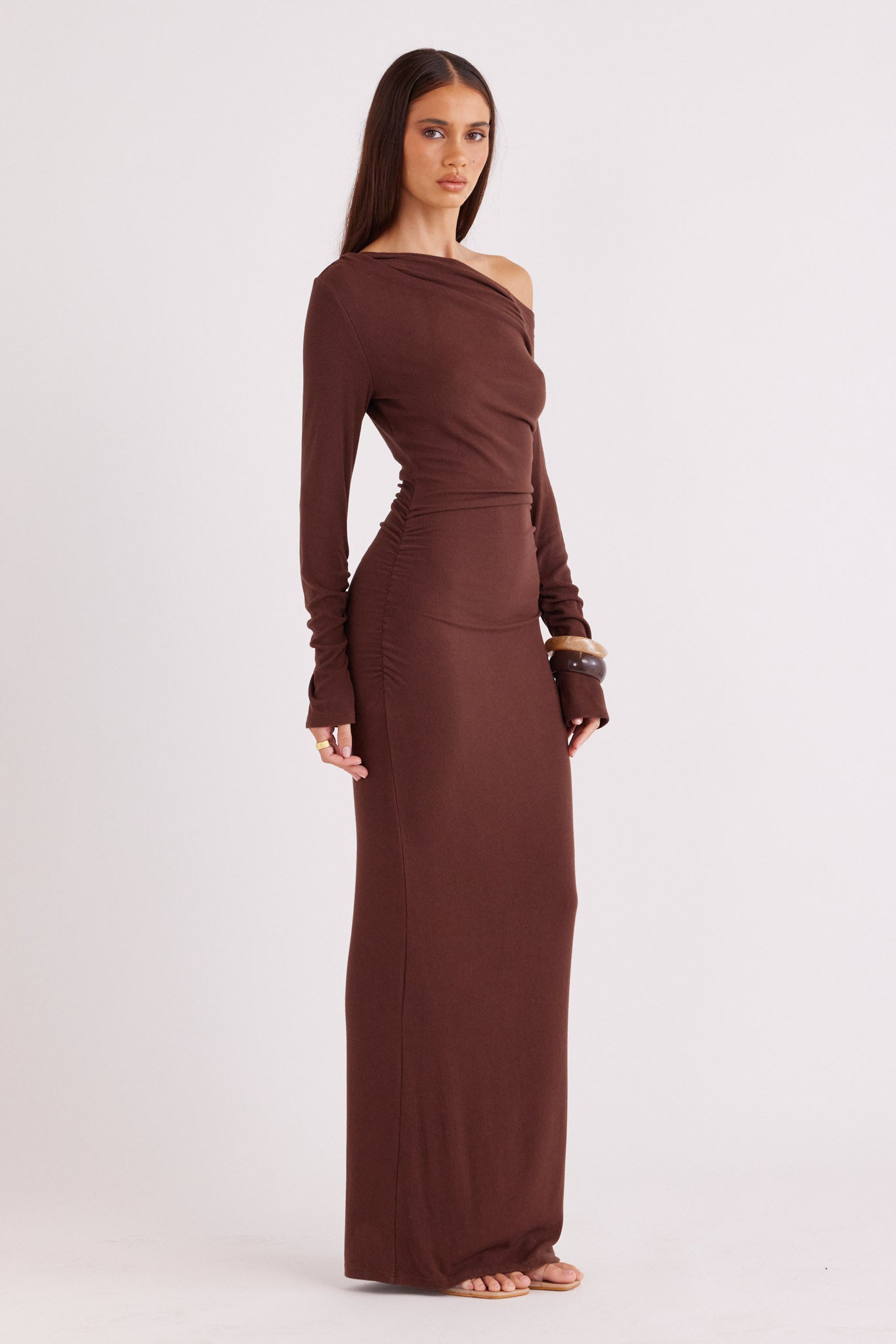 REYNA MAXI DRESS CHOCOLATE 3