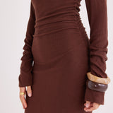 REYNA MAXI DRESS CHOCOLATE 4