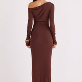 REYNA MAXI DRESS CHOCOLATE 7