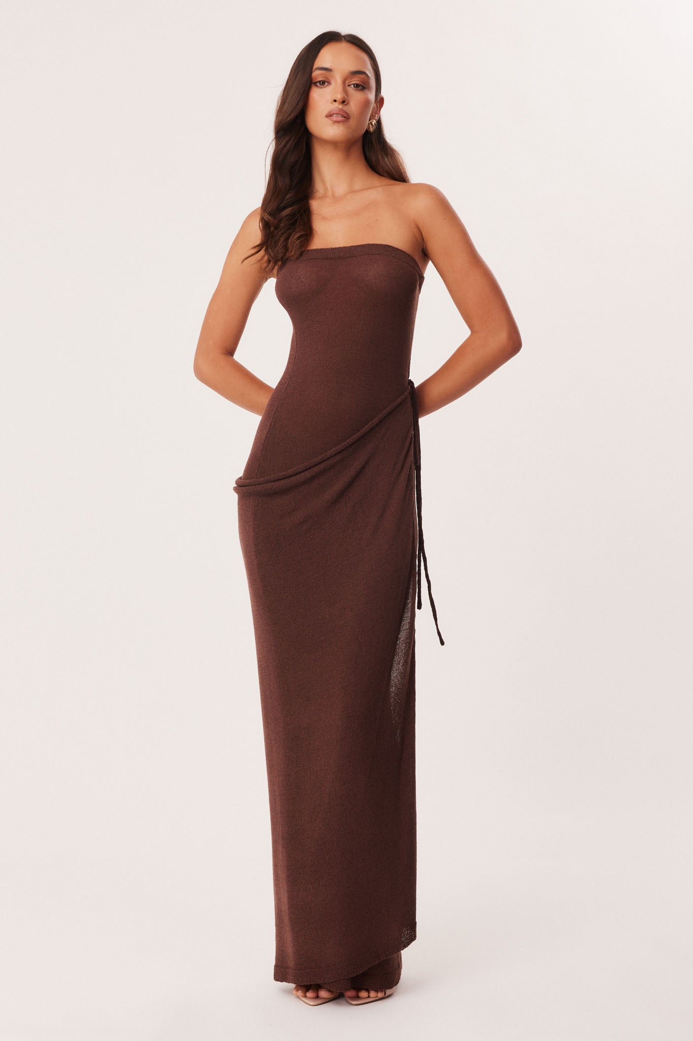 MANDY WRAP MAXI DRESS CHOCOLATE / M MANDY WRAP MAXI DRESS CHOCOLATE / M