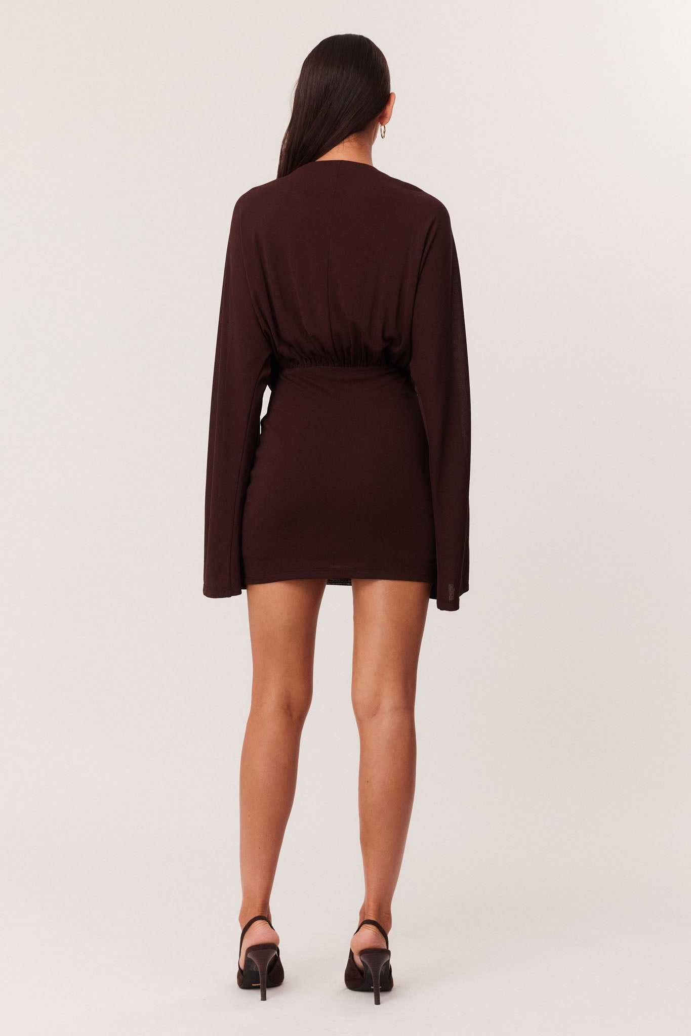 sndys brown mini dress SNDYS x REVOLVE Leslie Satin Mini Dress in Chocolate