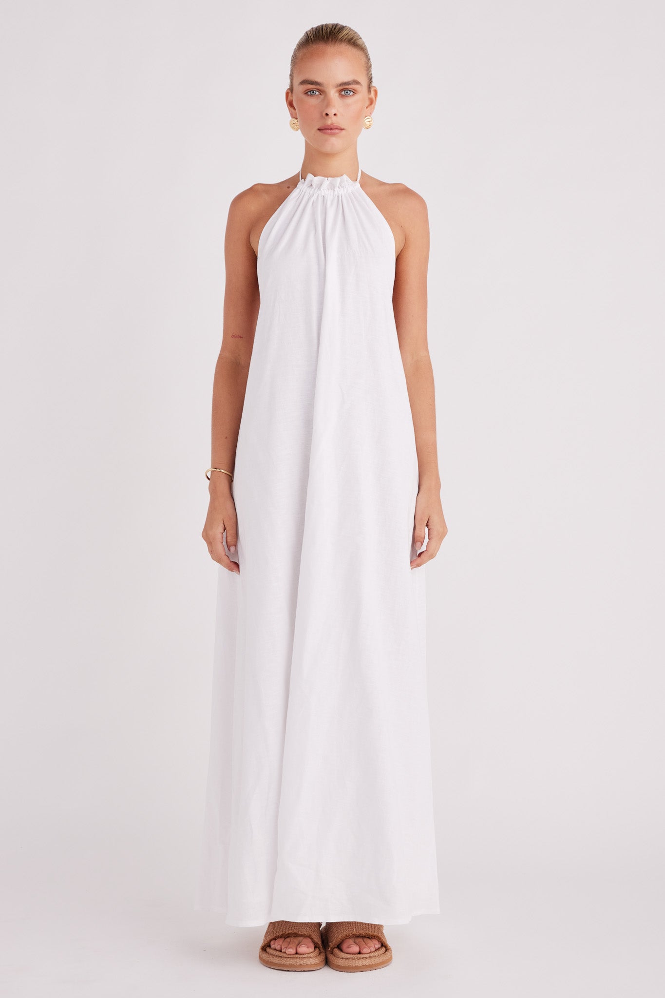 long white halter dress ALYSSE MAXI DRESS – SNDYS US