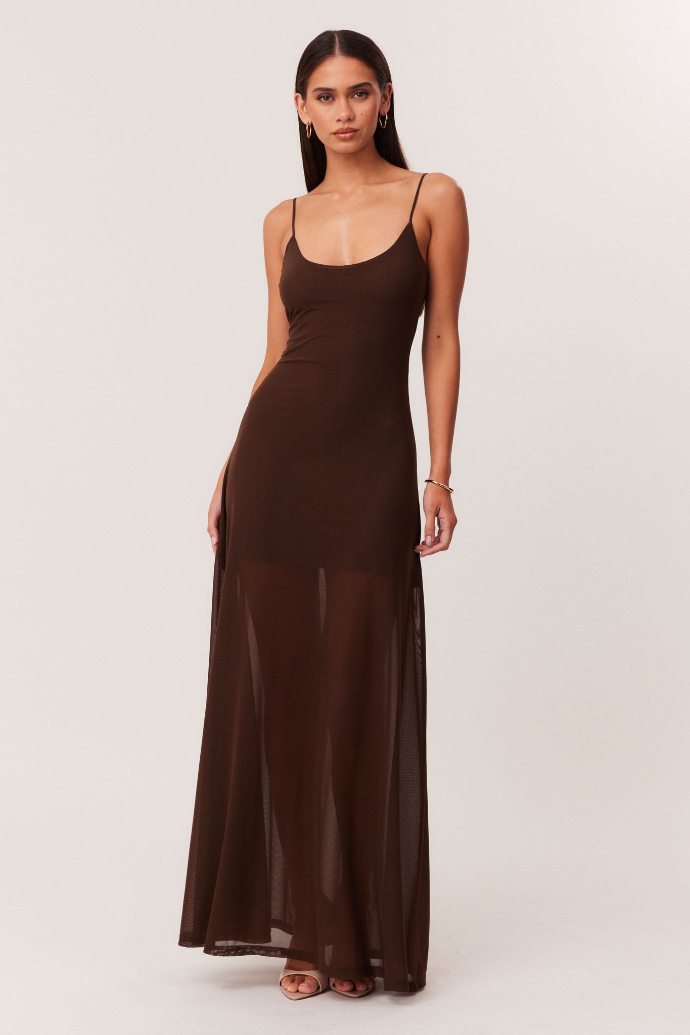 knee length dresses for ladies Runaway The Label - Asada Maxi Dress in Black main image 0