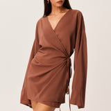 BREE WRAP MINI DRESS