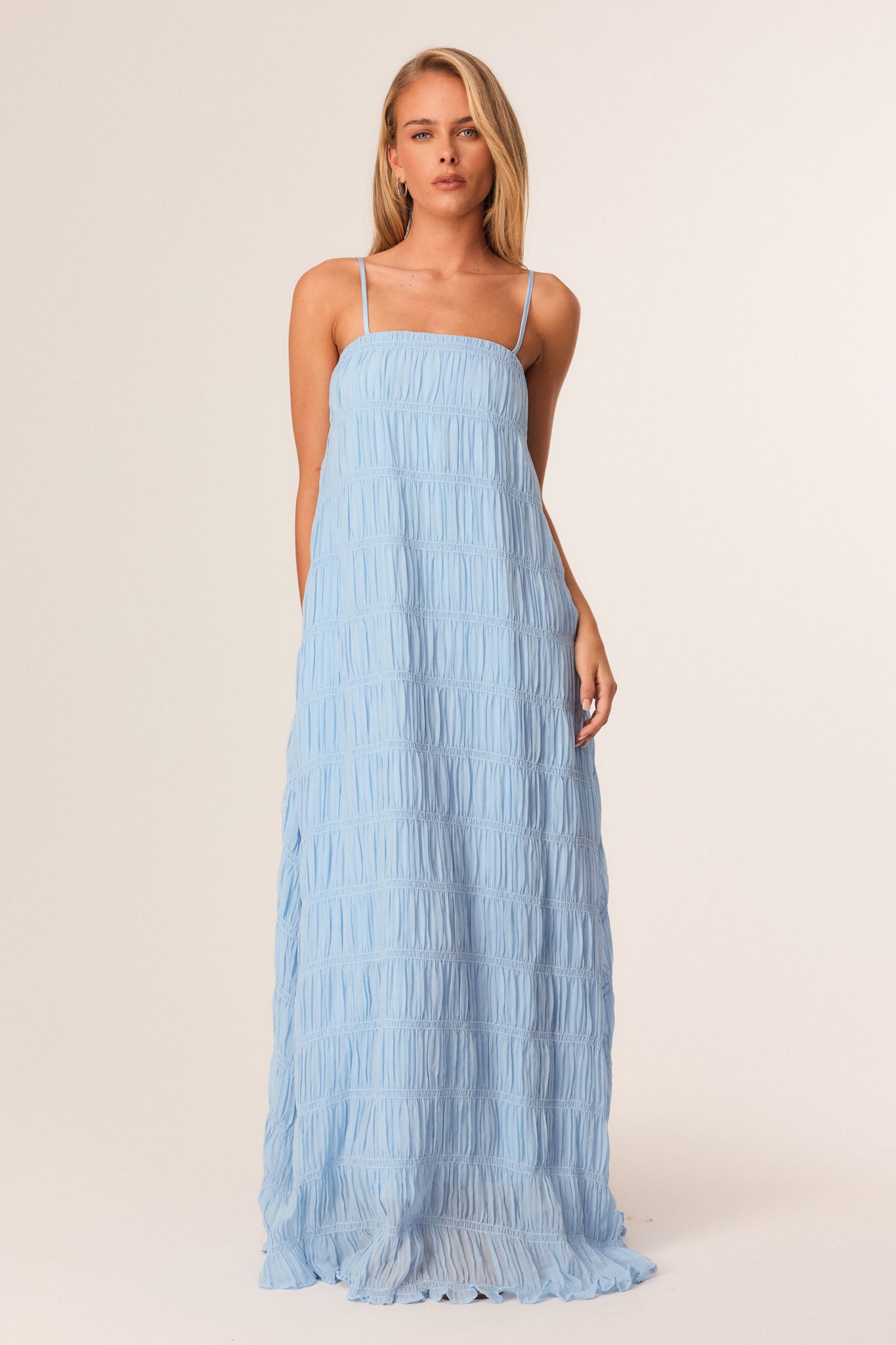 la louisiane maxi dress LOUISIANA BLUE / XL crochet sleeveless top WREESH Women Fashion Fashion forward womans collection. Color:Avocat
