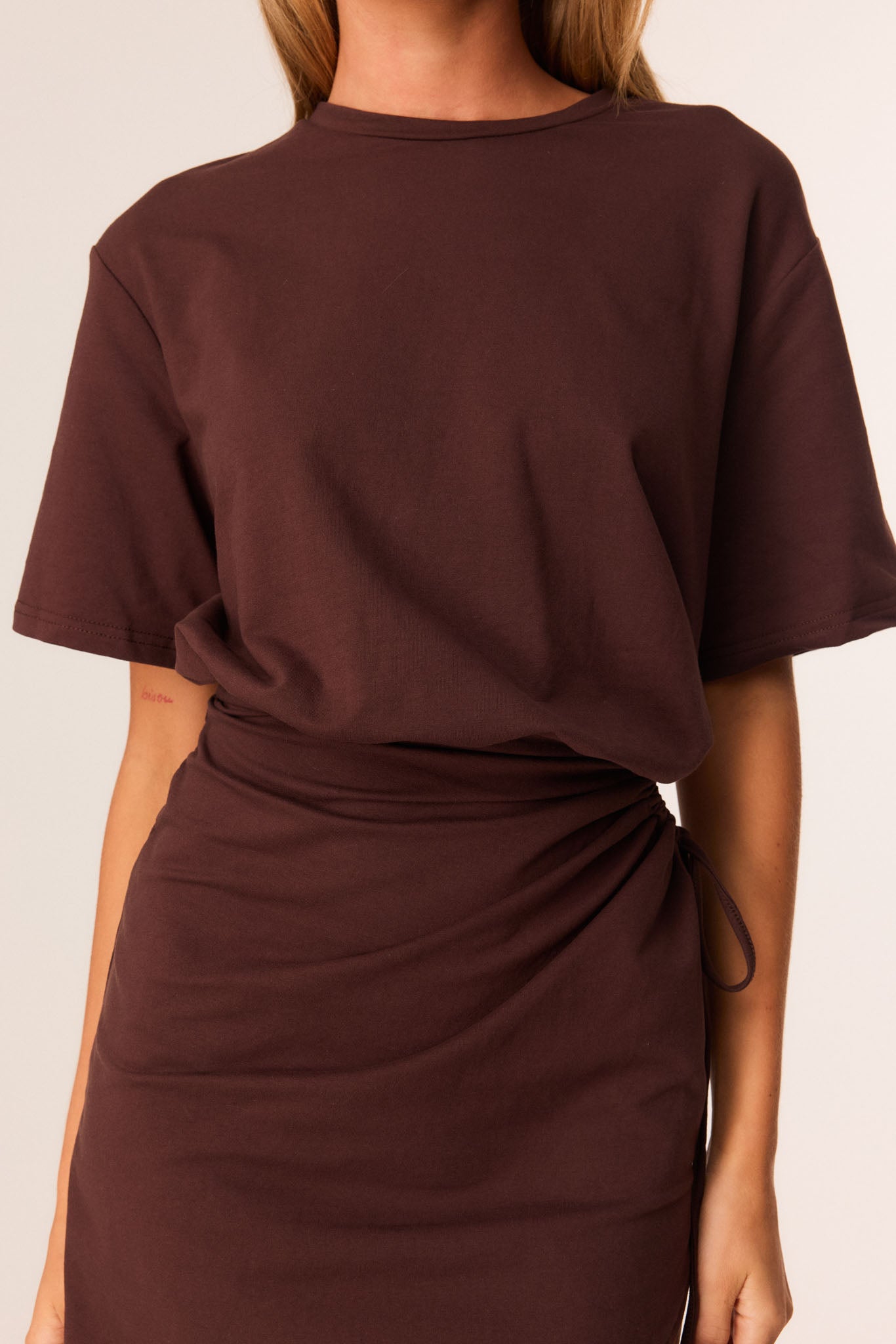 sndys brown mini dress SNDYS Romi Linen Dress in Brown