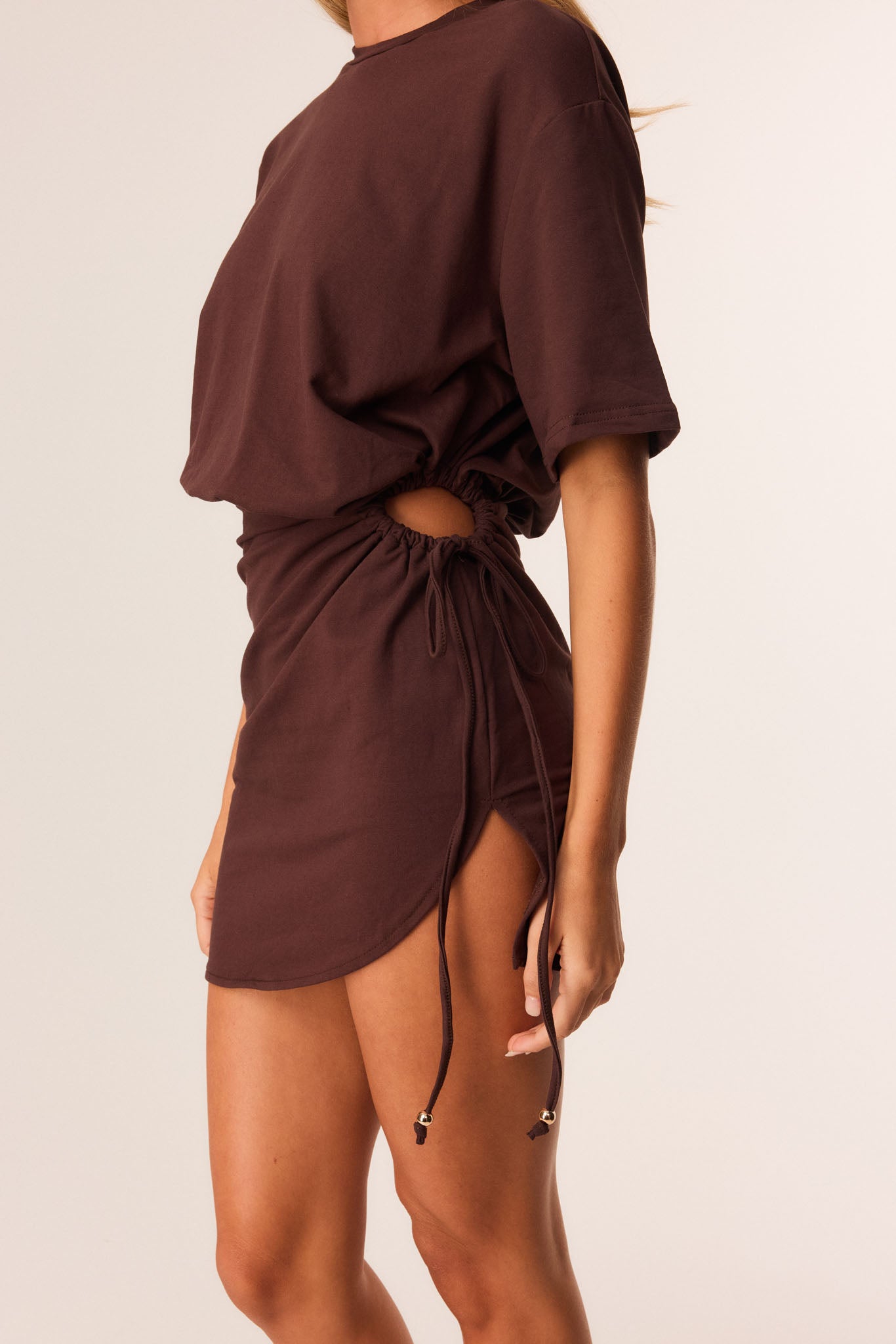 mini chocolate brown dresses OCTAVIA MINI DRESS