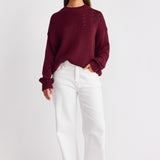 ELM CREW KNIT CABERNET 1