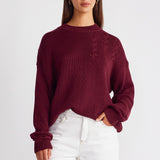 ELM CREW KNIT CABERNET 2