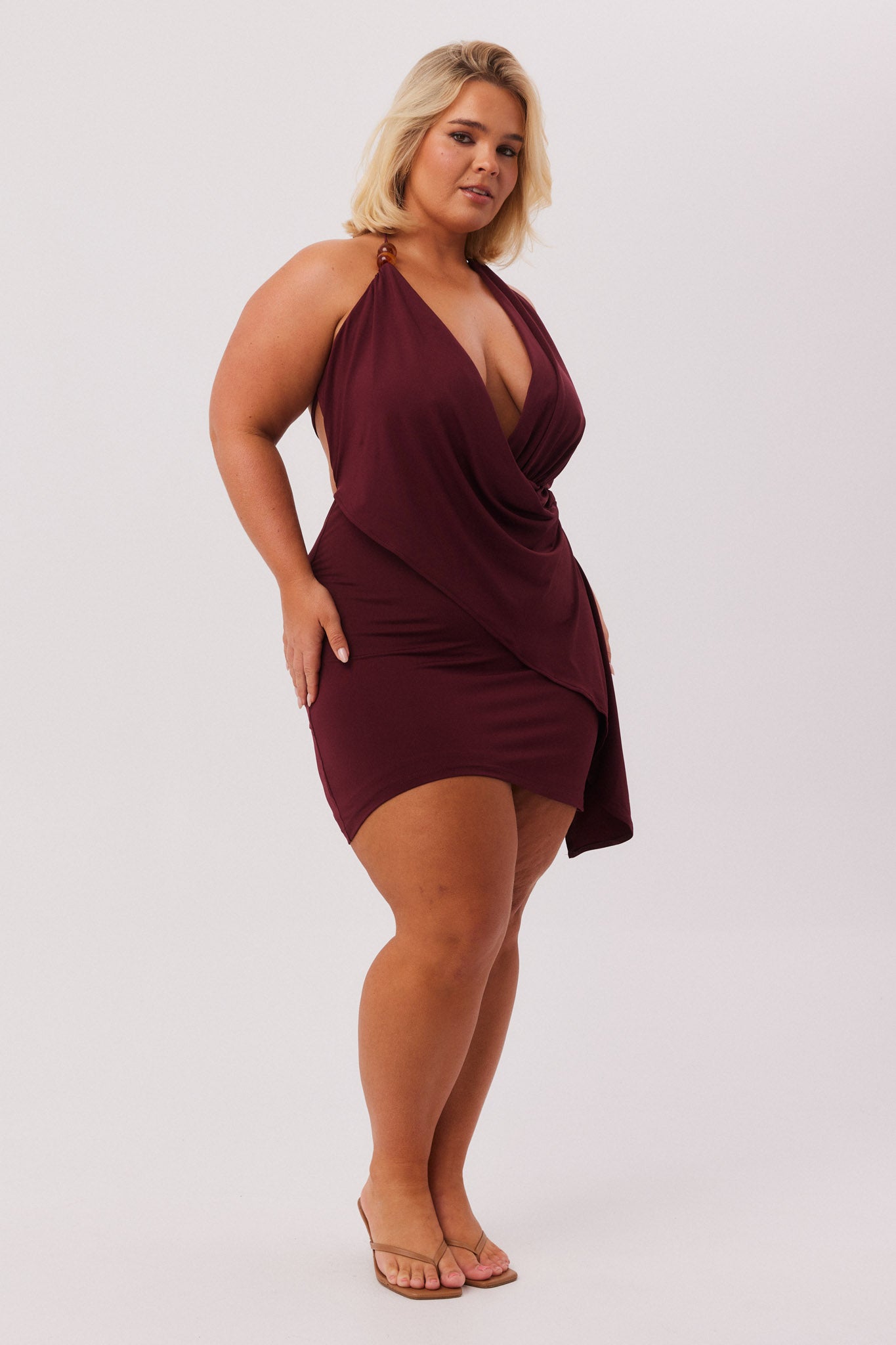 ISA-DRAPE-MINI-DRESS-CABERNET-3