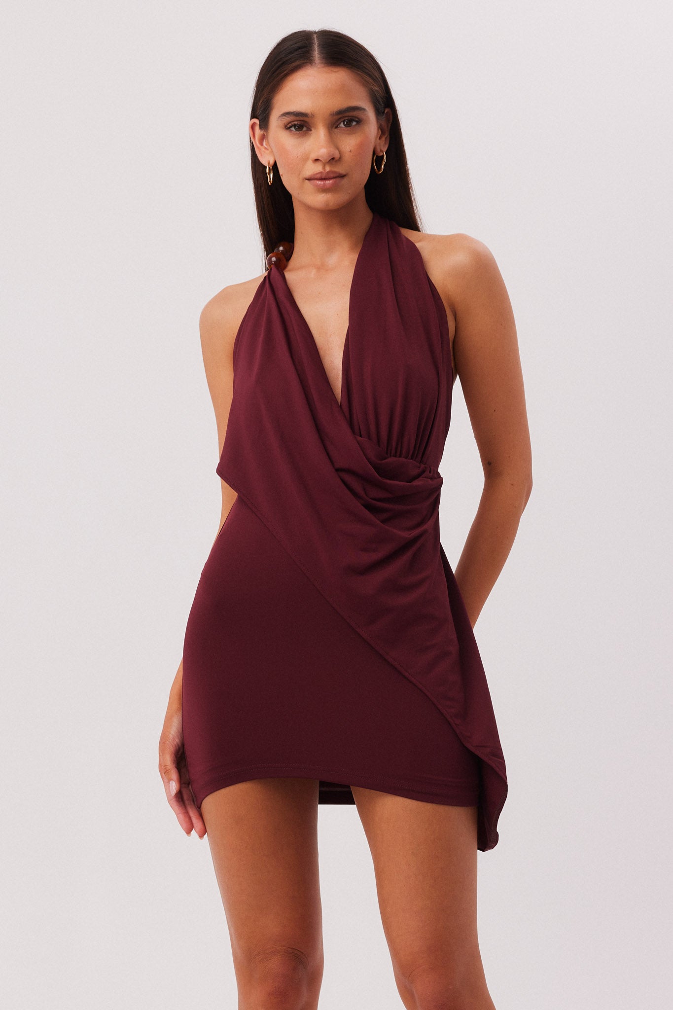 ISA-DRAPE-MINI-DRESS-CABERNET-4