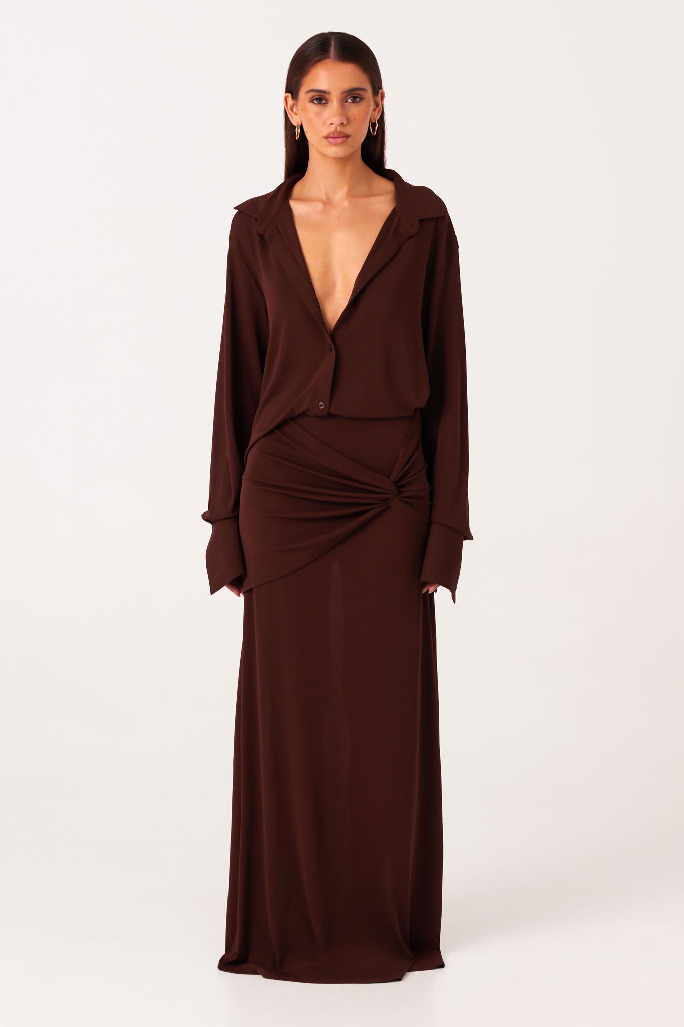 Kalea Maxi Skirt Chocolate / 2XS